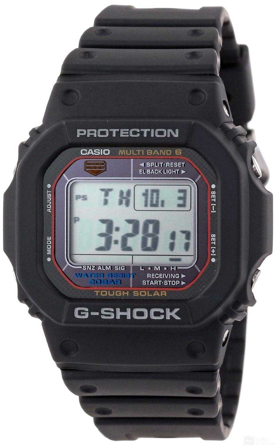 经典红圈!casio 卡西欧 gwm5610-1 六局太阳能电波表